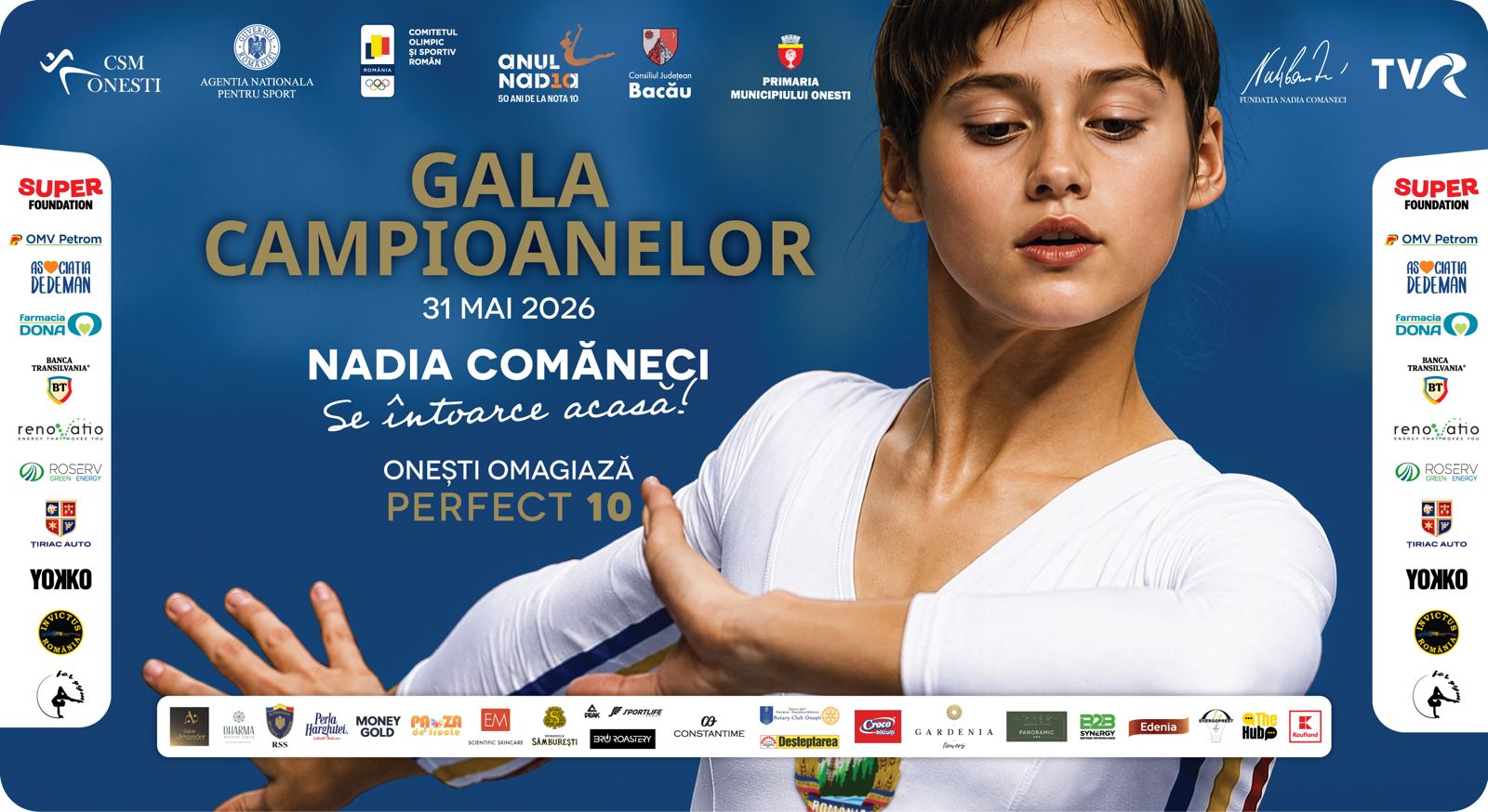 „Anul Nadia” aduce la Onești zeci de legende ale sportului. Evenimentele din perioada 29 -31 mai