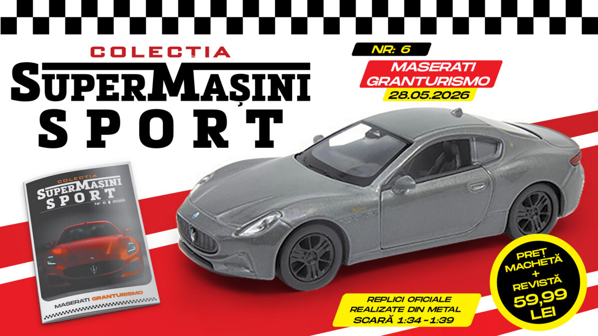 Colecția „SuperMașini Sport” prezintă Maserati GranTurismo! Macheta metalică și revista, de joi la chioșcuri