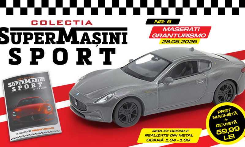 Colecția „SuperMașini Sport” prezintă Maserati GranTurismo! Macheta metalică și revista, de joi la chioșcuri
