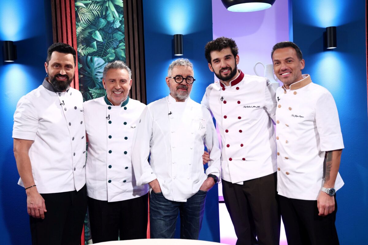 Chef Mauro Uliassi, alaturi de Chef Orlando, Chef Sautner, Chef Richard, Chef Popescu
