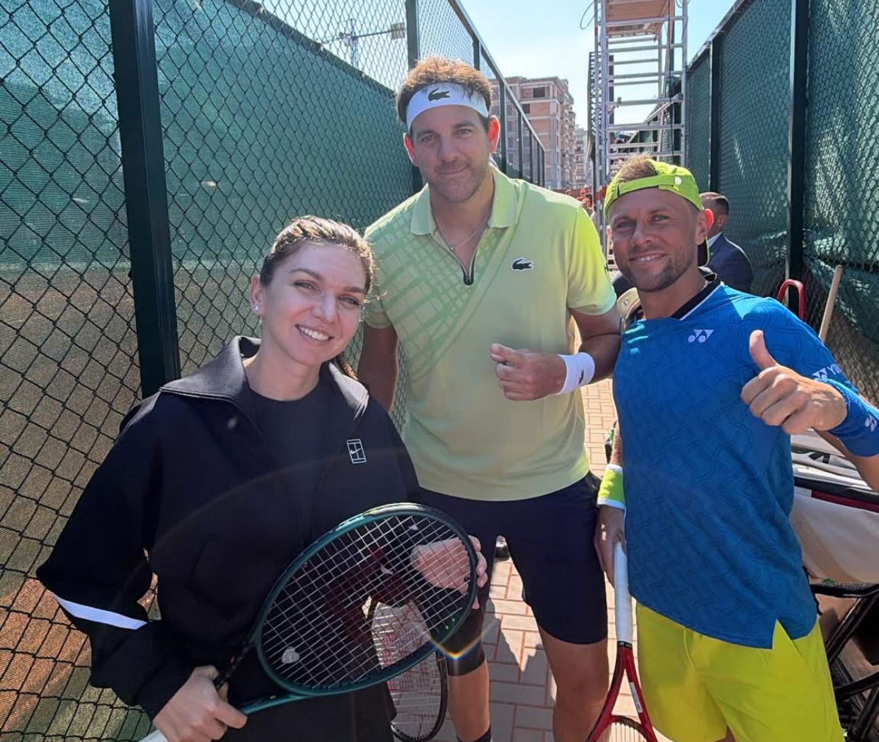 Halep și Del Potro au inaugurat un complex de tenis la Chișinău. Ce urmează pentru Republica Moldova