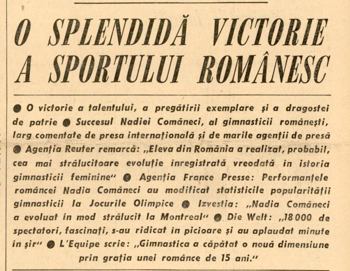 Nadia Comăneci, performanță la Montreal în 1976