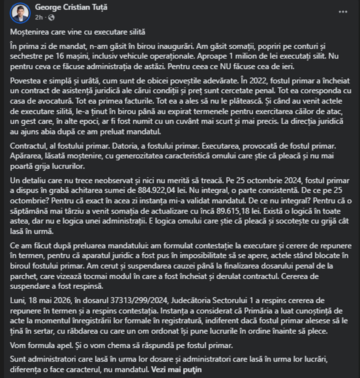 Postare George Tuță
