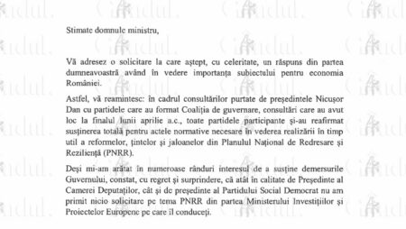 Sorin Grindeanu scrisoare