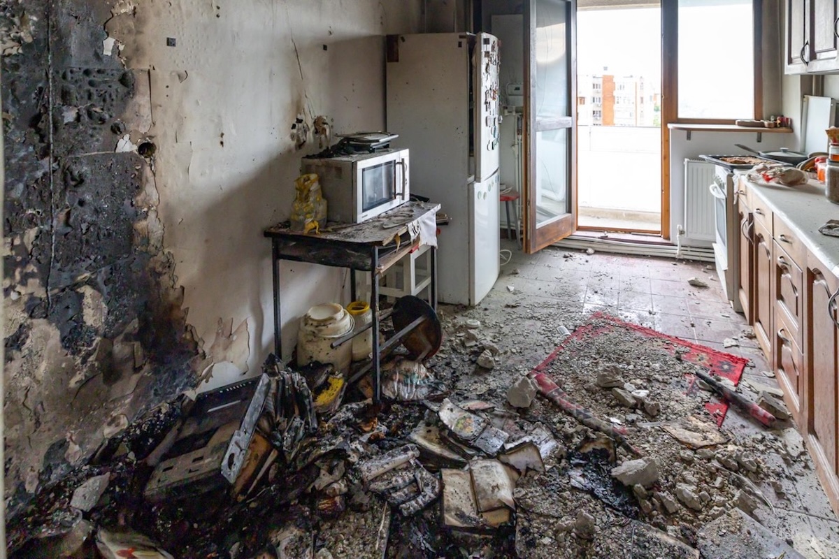 Interiorul apartamentului din Galați, atac dronă