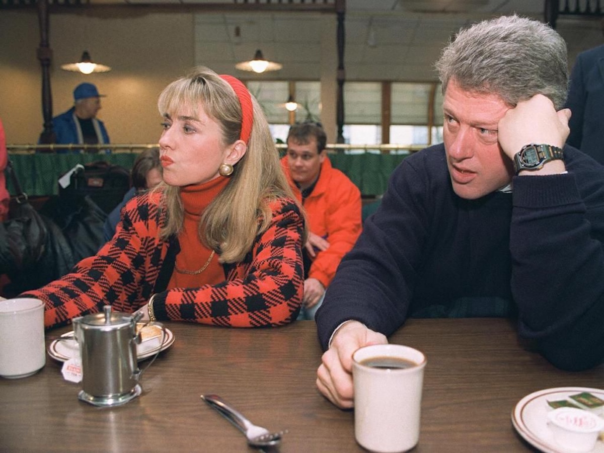 Bill și Hillary Clinton în campania din 1992