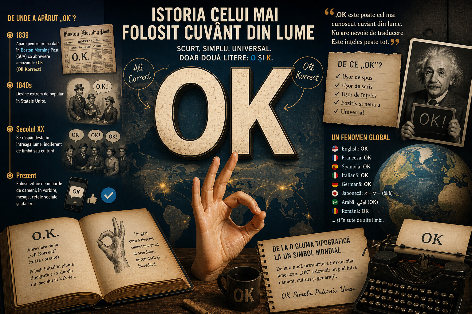 Enigma celui mai răspândit termen de pe glob: Cum a cucerit „OK” planeta pornind de la o simplă farsă lingvistică a secolului al XIX-lea