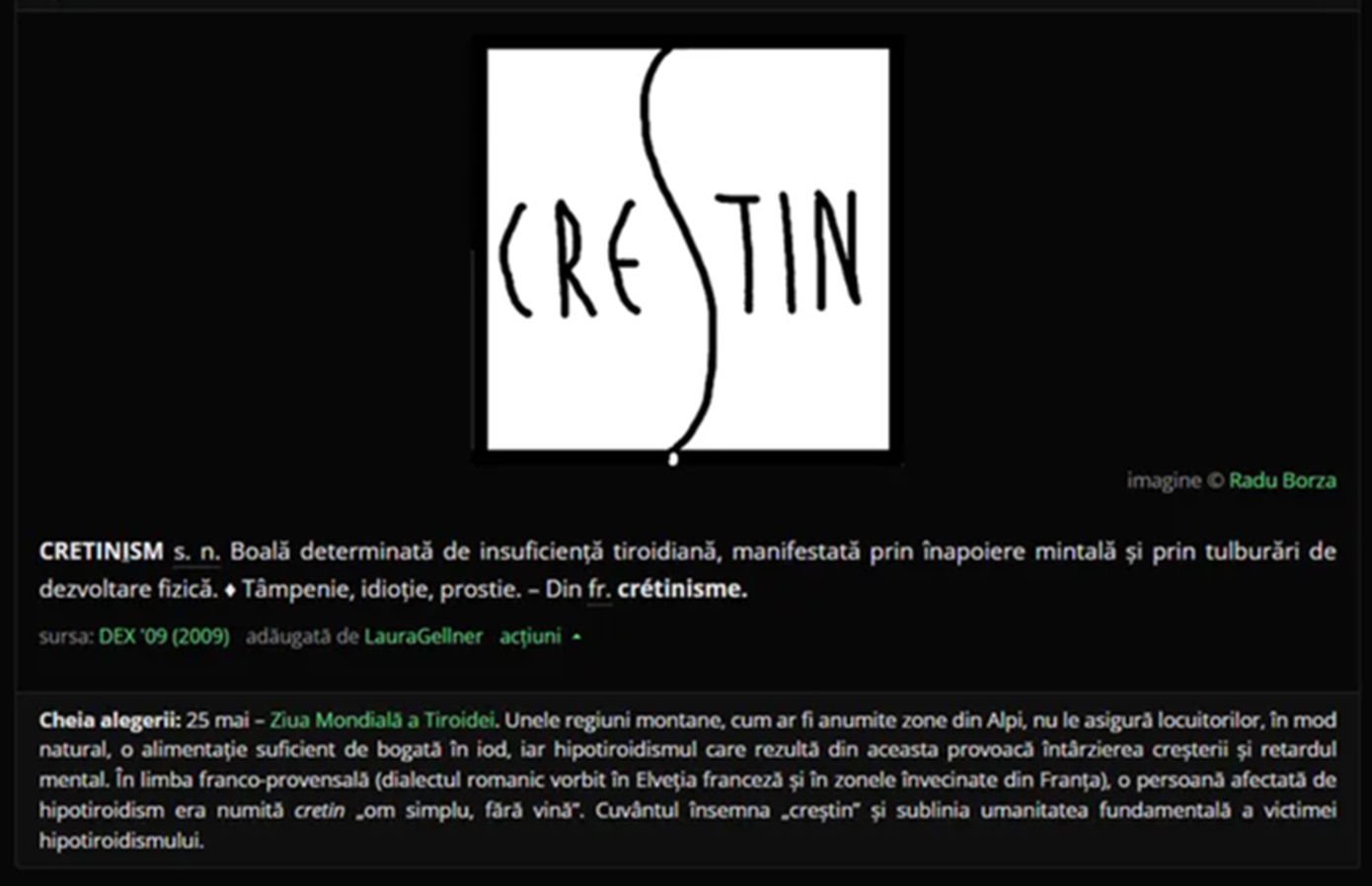 dex online cretin crestin