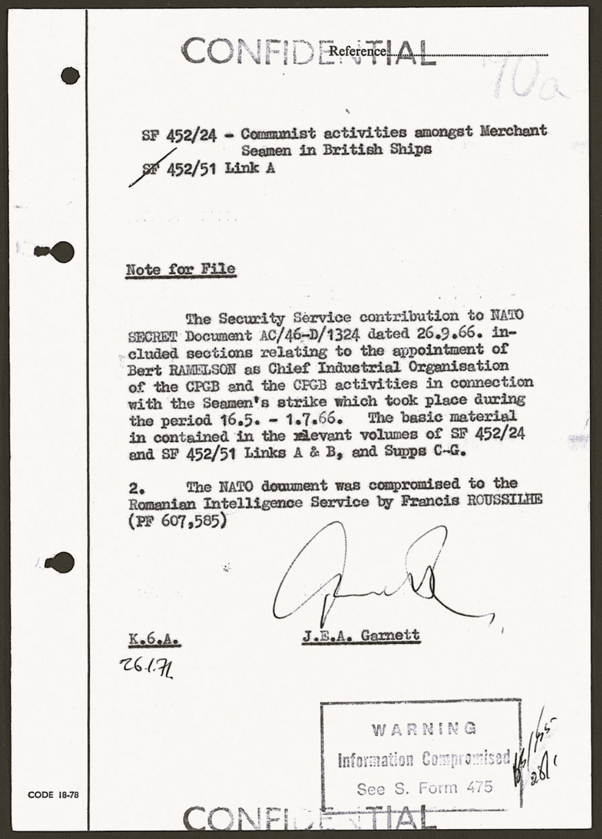 Document secret privind scurgerile de informații din cadrul NATO