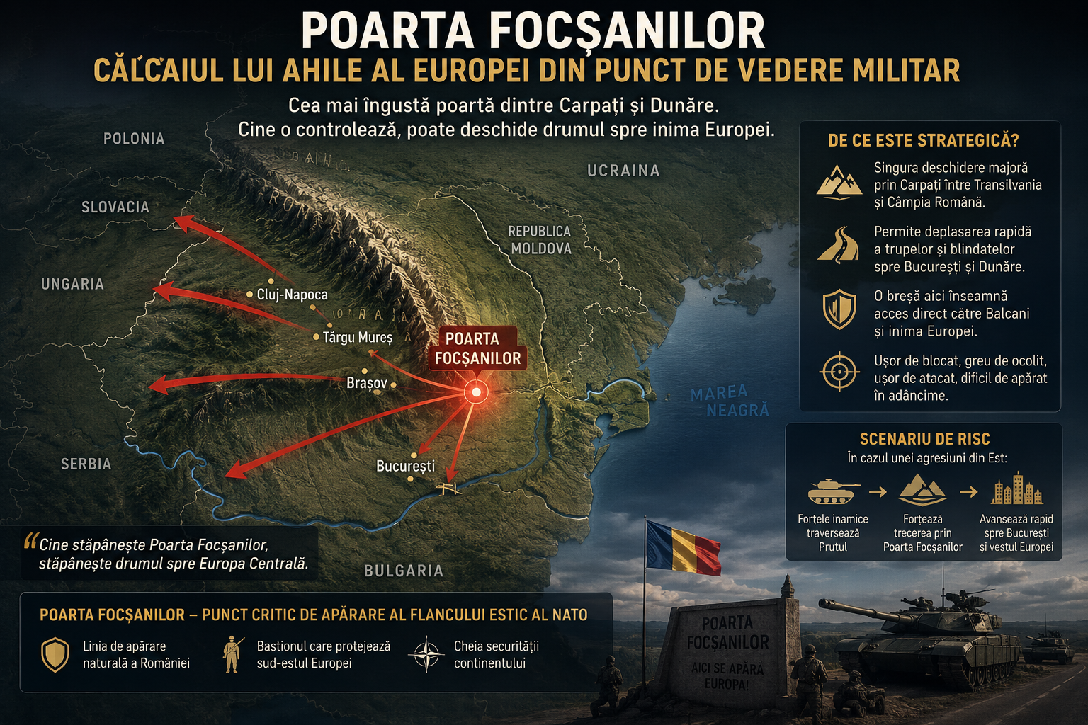 Poarta Focșanilor, călcâiul lui Ahile din estul Europei. De ce este punctul critic în strategia de apărare a NATO în fața Rusiei
