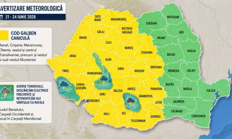 Val de căldură în aproape toată țara. Meteorologii avertizează și asupra furtunilor puternice
