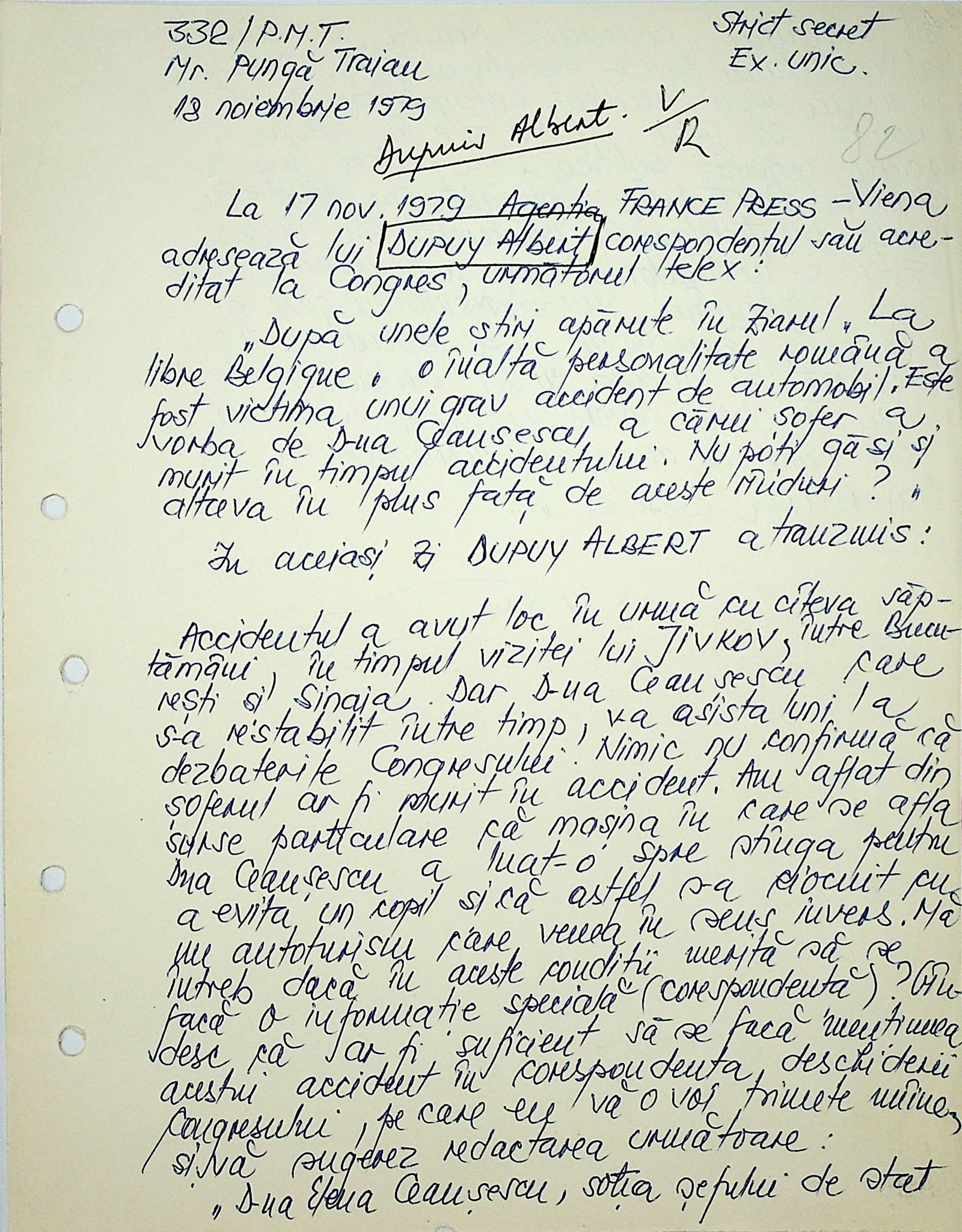 Document Elena Ceaușescu CNSAS
