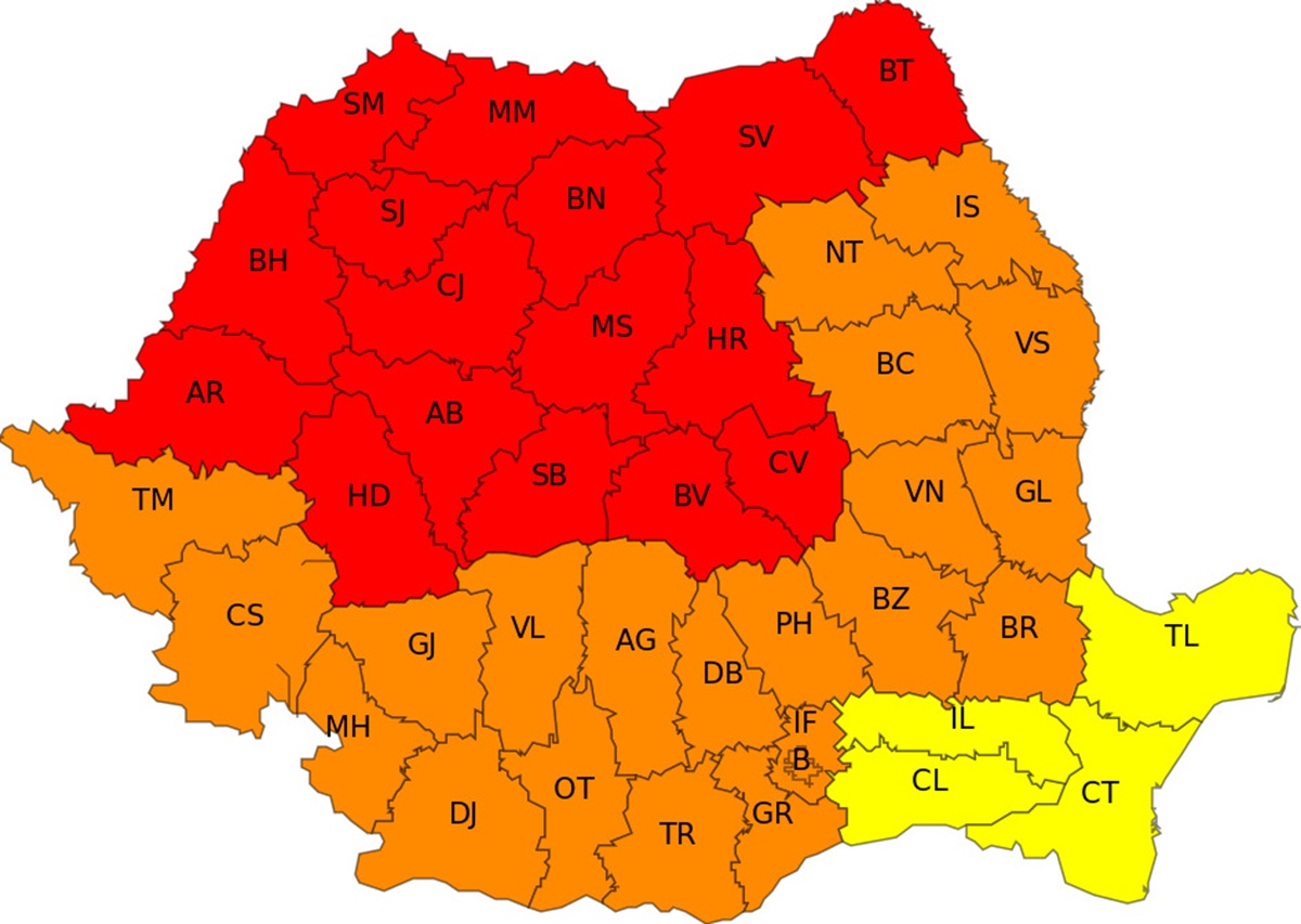 Harta Cod Roșu Caniculă