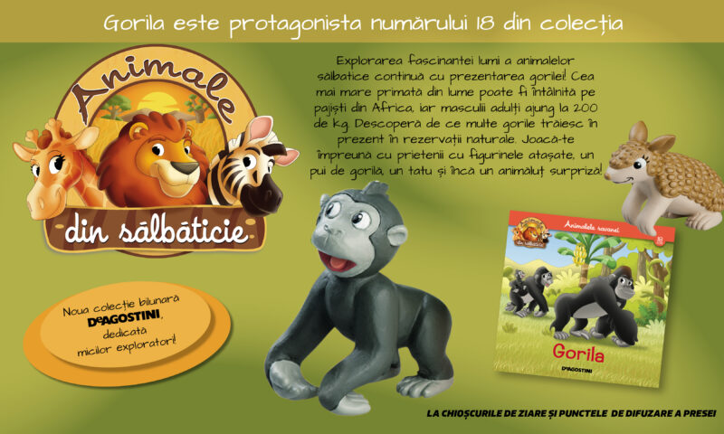 Descoperiți impresionanta gorilă! Numărul 18 din „Animale din sălbăticie”, la chioșcuri din 9 iunie