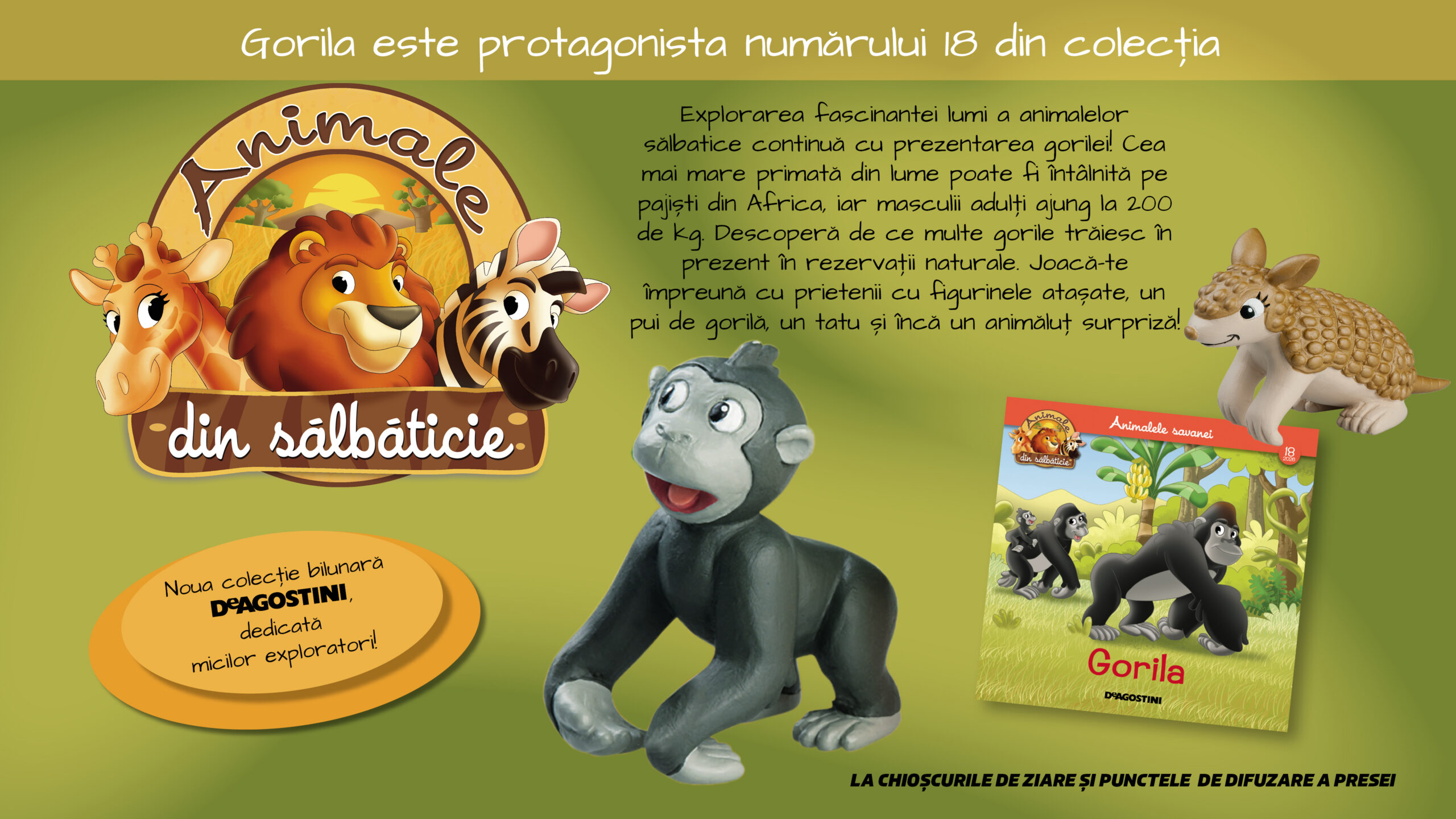 Descoperiți impresionanta gorilă! Numărul 18 din „Animale din sălbăticie”, la chioșcuri din 9 iunie
