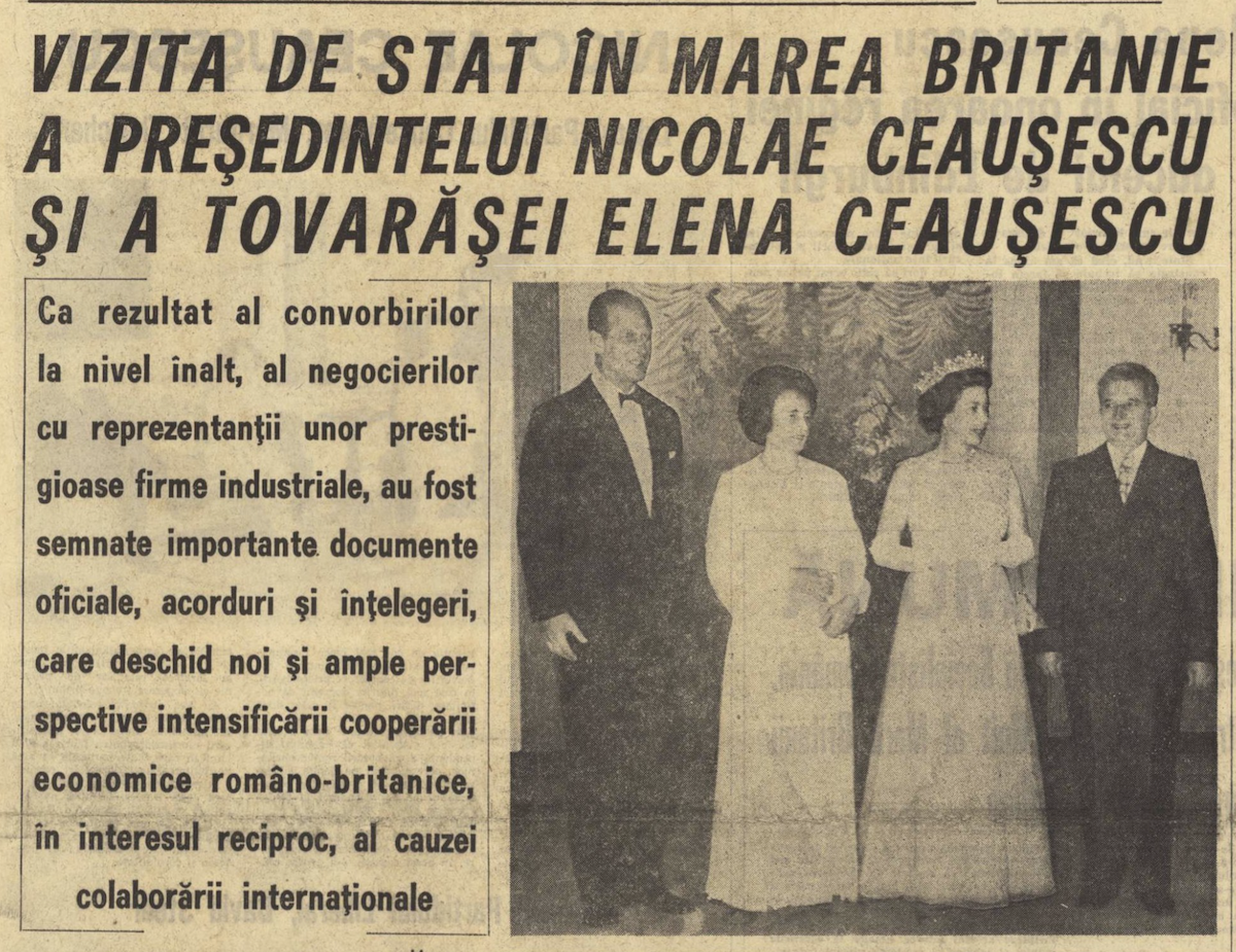 Vizita lui Nicolae Ceaușescu la Londra – 1978. Cu Regina și Prințul Consort