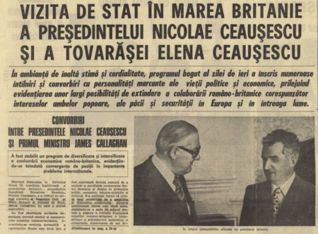 Vizita lui Nicolae Ceaușescu la Londra – 1978. Cu premierul britanic