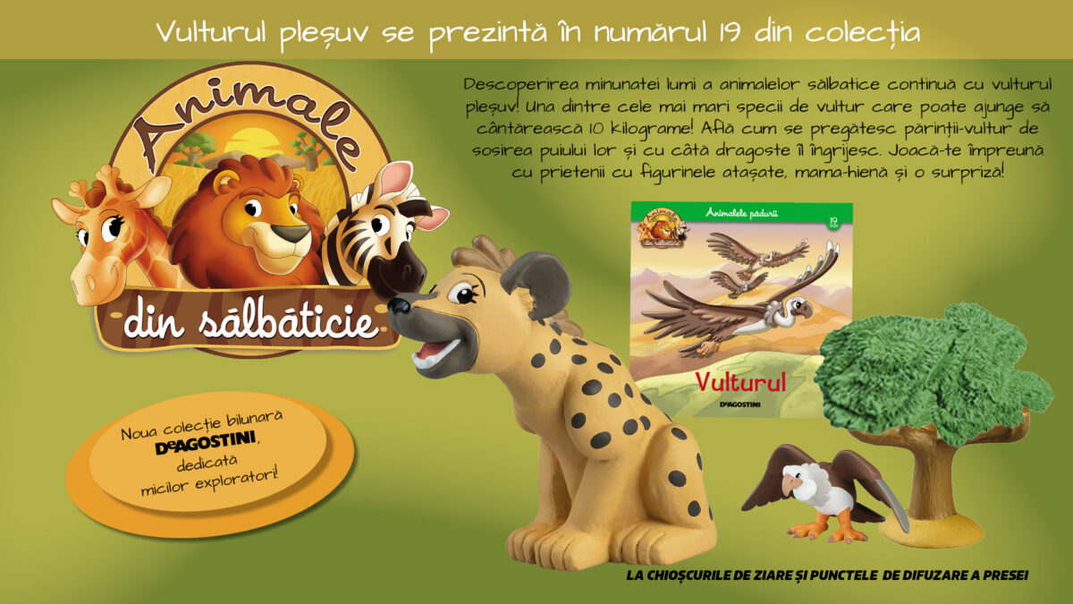 Vulturul pleșuv planează în numărul 19 al Colecției „Animale din sălbăticie”, la chioșcuri din 23 iunie