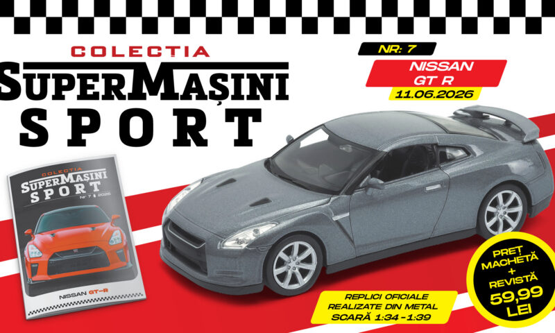 Colecția „SuperMașini Sport” are în prim plan Nissan GT-R! Macheta metalică și revista, de joi la chioșcuri
