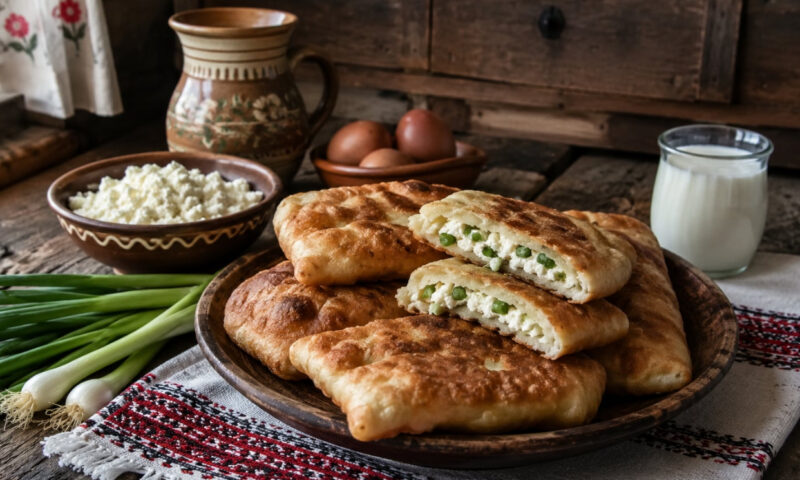 Plăcinte ardelenești cu brânză și ceapă verde. Rețetă din caietul bunicii
