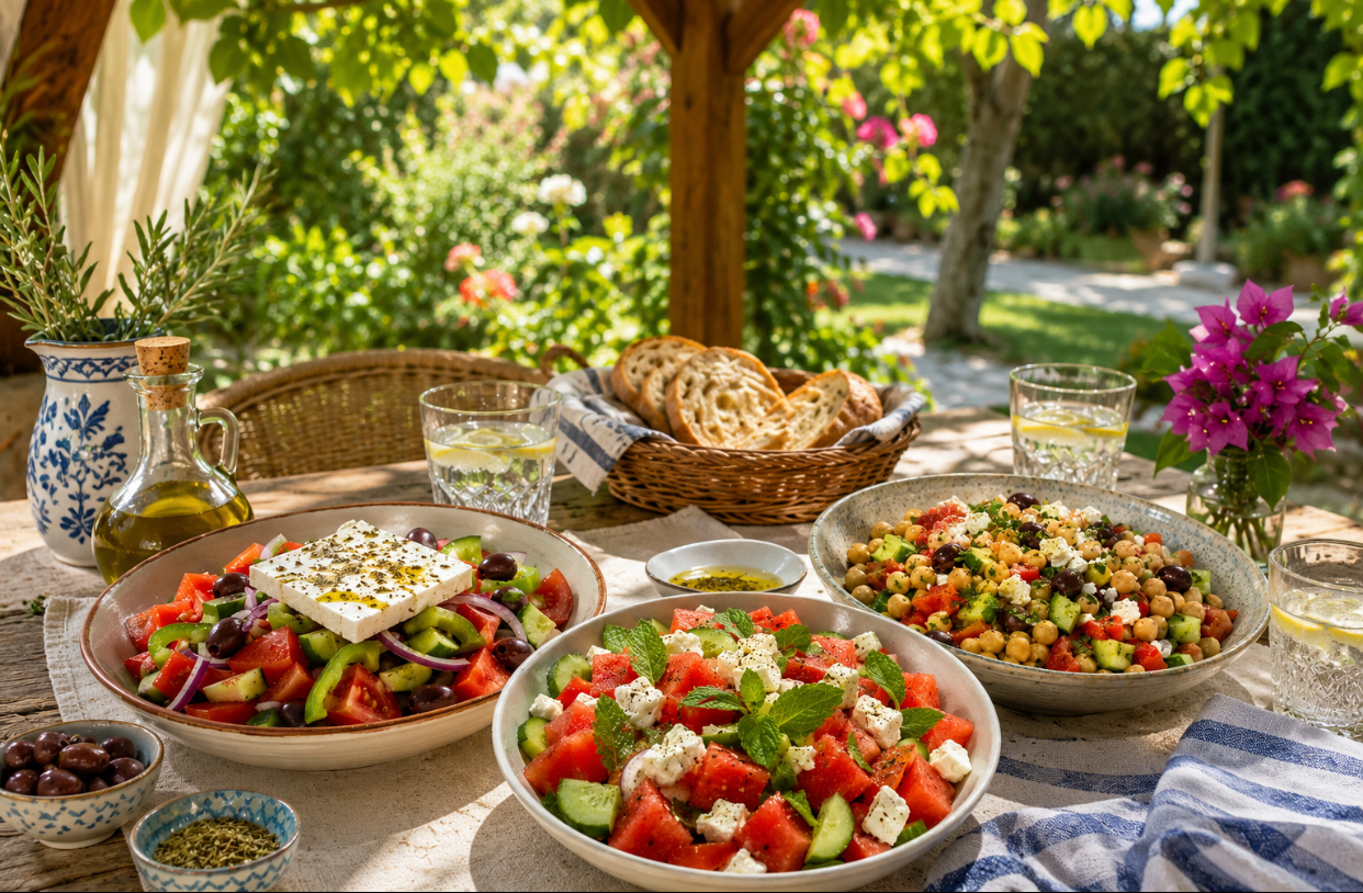 Ce poți prepara rapid în zilele caniculare. Trei salate de vară care te vor face să visezi la o vacanță în Grecia