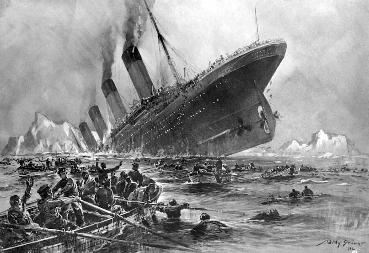 Scufundarea Titanic, ilustrație de epocă