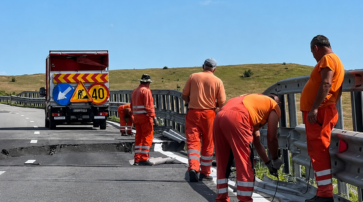 Autostrada A10 Sebeș-Turda intră în reparații de urgență. Ruta pe care va fi deviat traficul