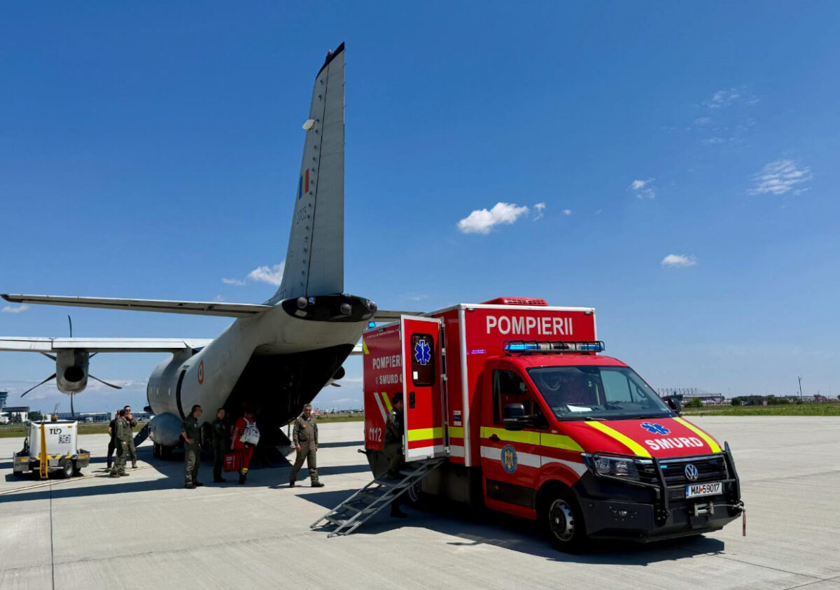 Pacient cu arsuri, transportat de urgență în Belgia cu o aeronavă militară Spartan. Anunțul DSU