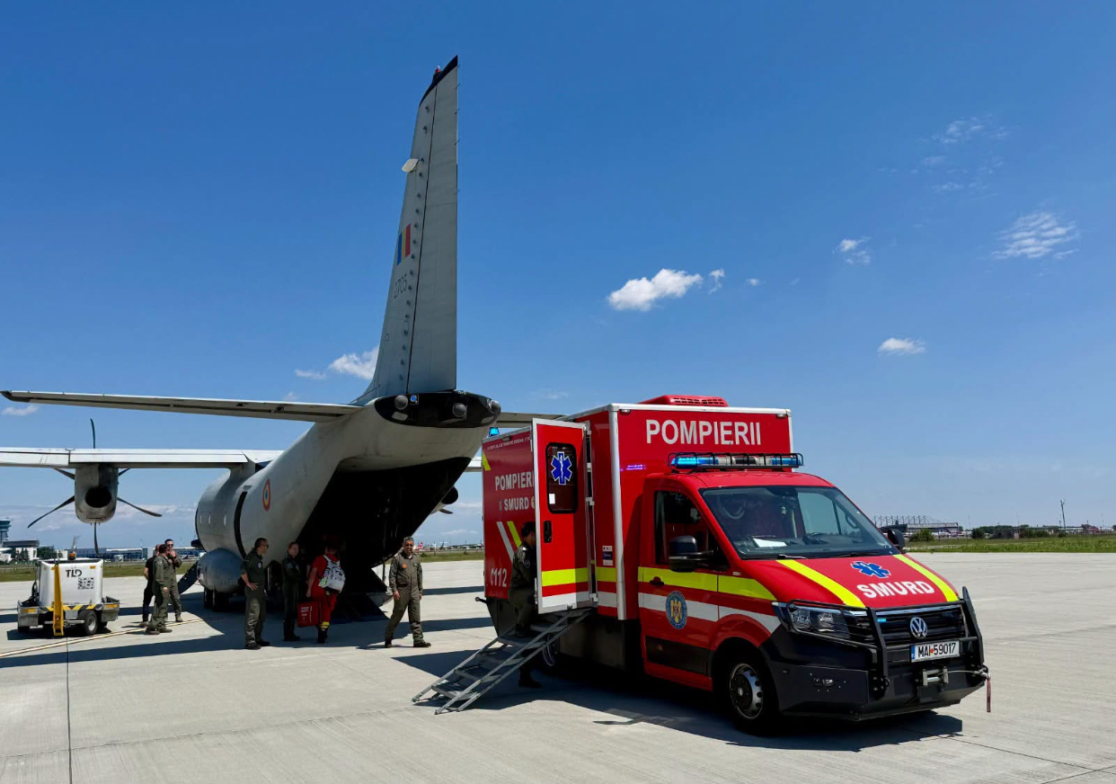 Pacient cu arsuri, transportat de urgență în Belgia cu o aeronavă militară Spartan. Anunțul DSU