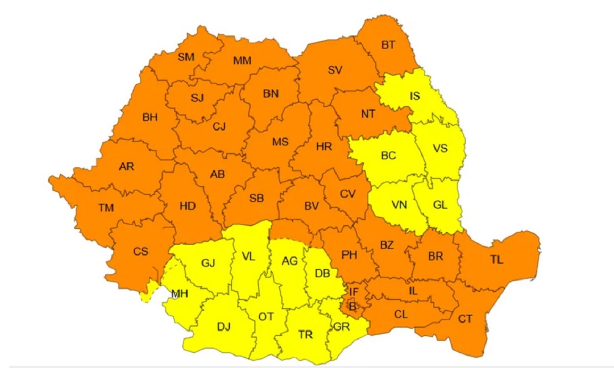 Cod Galben si Portocaliu de furtuni