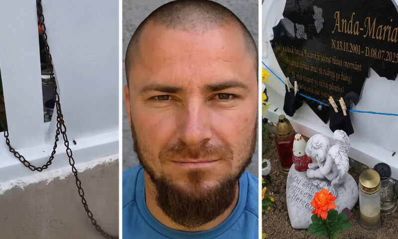 Mormântul victimei lui Emil Gânj, legat cu lanțuri. Familia a făcut descoperirea înainte de parastasul de un an