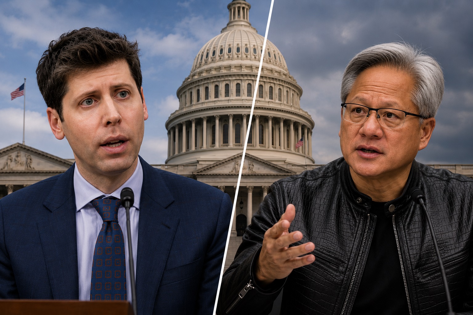 Sam Altman și Jensen Huang merg în Congresul SUA. Incidentul OpenAI reaprinde dezbaterea despre controlul inteligenței artificiale