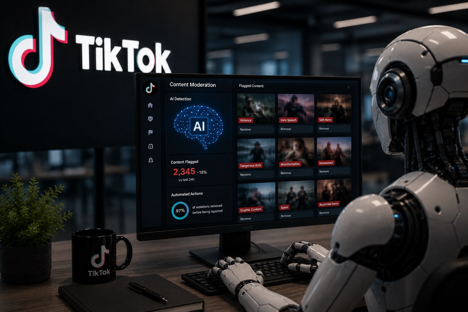 Moderarea postărilor pe TikTok se schimbă radical. Compania reduce 300 de posturi în Irlanda