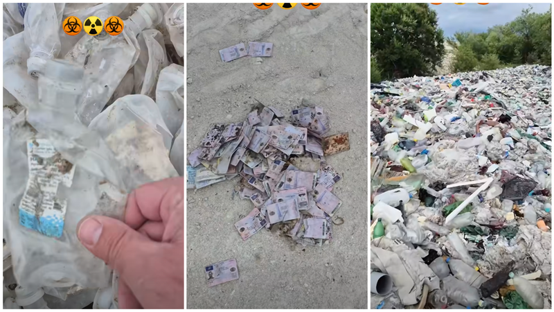 Dezastru ecologic și mister total în Republica Moldova. Sute de acte românești și tone de plastic, abandonate la gunoiștea din Porumbeni