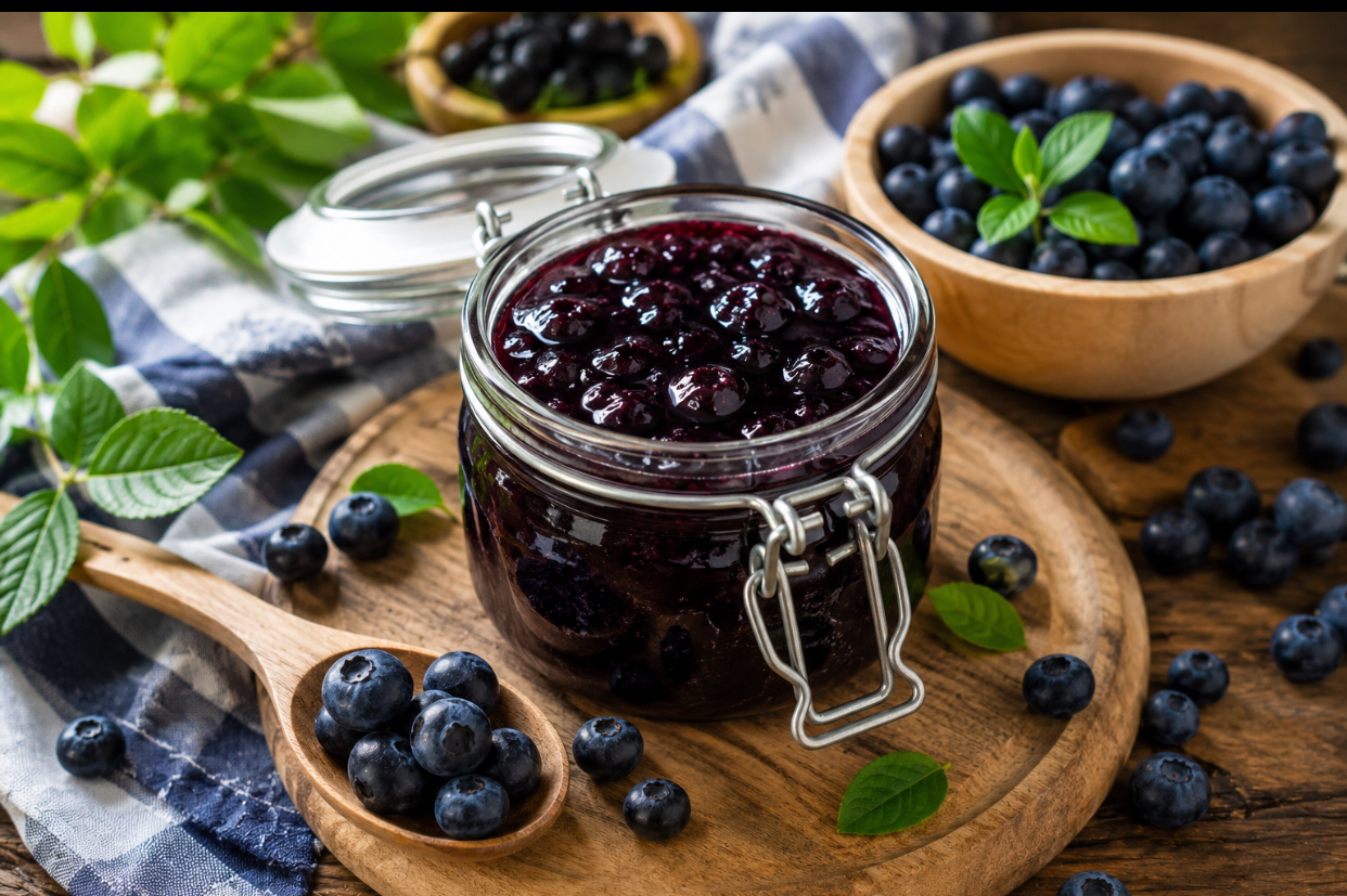 Cea mai simplă rețetă de gem de afine fără zahăr. Ingredientul care îi dă dulceața naturală