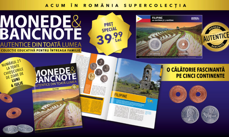 Călătoria propusă de colecția „Monede și Bancnote autentice din toată lumea” continuă în Filipine. Revista, două monede și fișa numismatică, de luni, la chioșcuri!