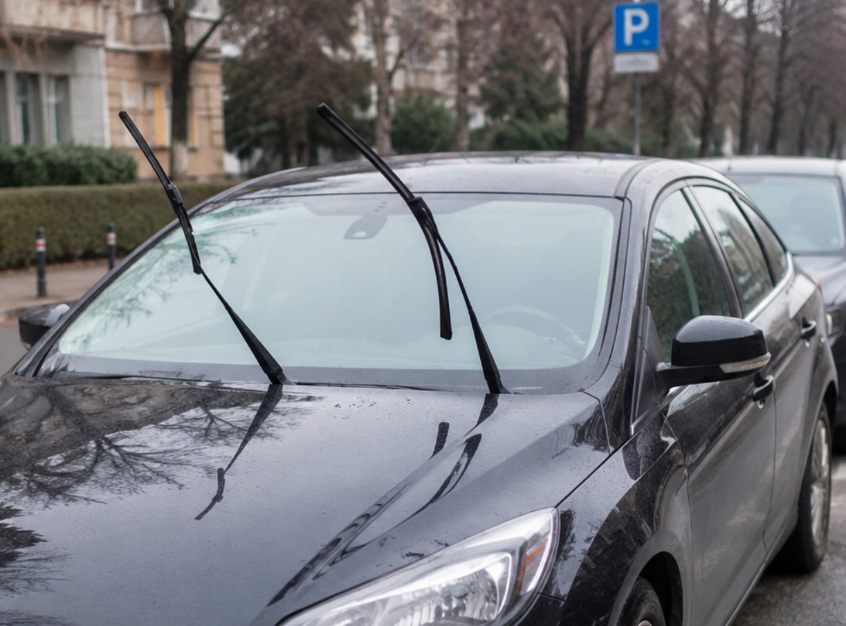 Gestul banal care îți poate aduce probleme cu legea. Ce riști dacă ridici ștergătorul unei mașini parcate neregulamentar