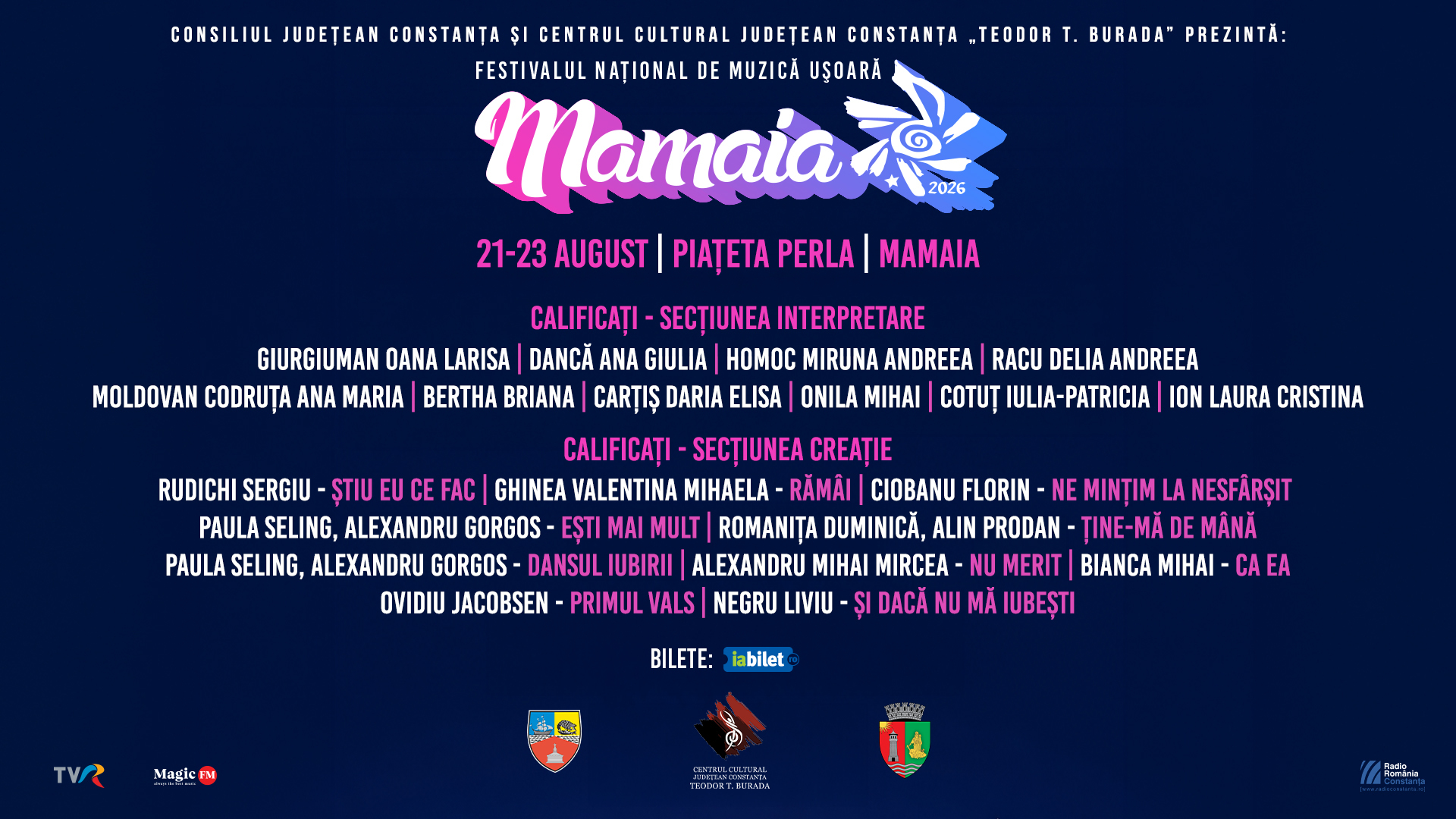 Au fost desemnați participanții la Festivalul Național de Muzică Ușoară „Mamaia” 2026