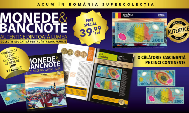 Bancnota de 2000 de lei cu reprezentarea eclipsei, în Colecția „Monede și Bancnote autentice din toată lumea”! Revista și bancnota istorică, de luni, la chioșcuri!