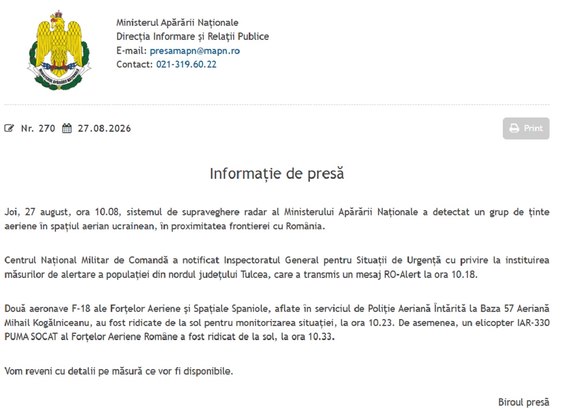 Comunicat presă