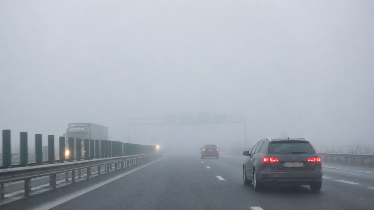 Trafic dificil pe A2 din cauza ceții. Cod galben în șase județe