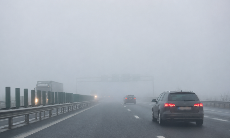 Trafic dificil pe A2 din cauza ceții. Cod galben în șase județe