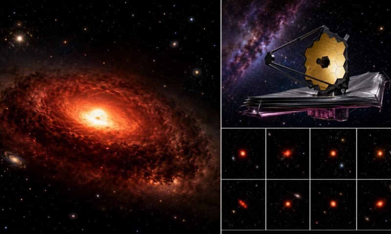 James Webb a surprins un obiect cosmic misterios. Ar putea fi veriga lipsă din formarea găurilor negre supermasive