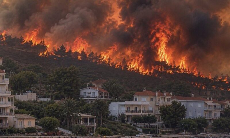 Zid de foc lângă Atena. Incendiile se agravează și în Franța și Spania