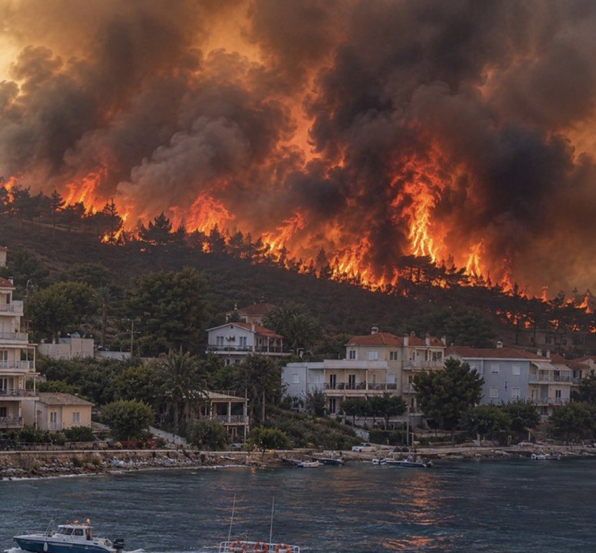 Zid de foc lângă Atena. Incendiile se agravează și în Franța și Spania