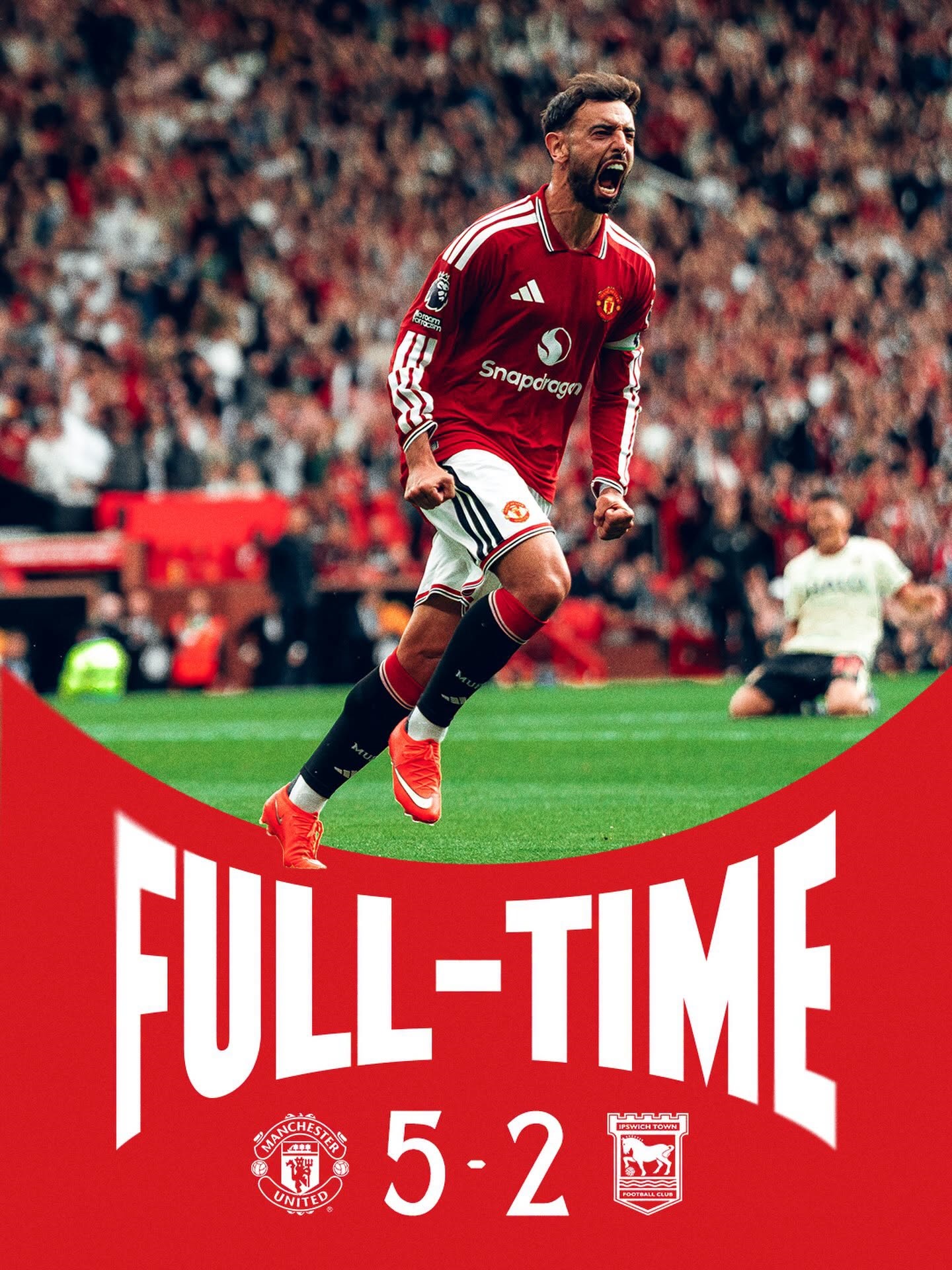 Manchester United, spectacol ofensiv pe Old Trafford. 5-2 cu Ipswich