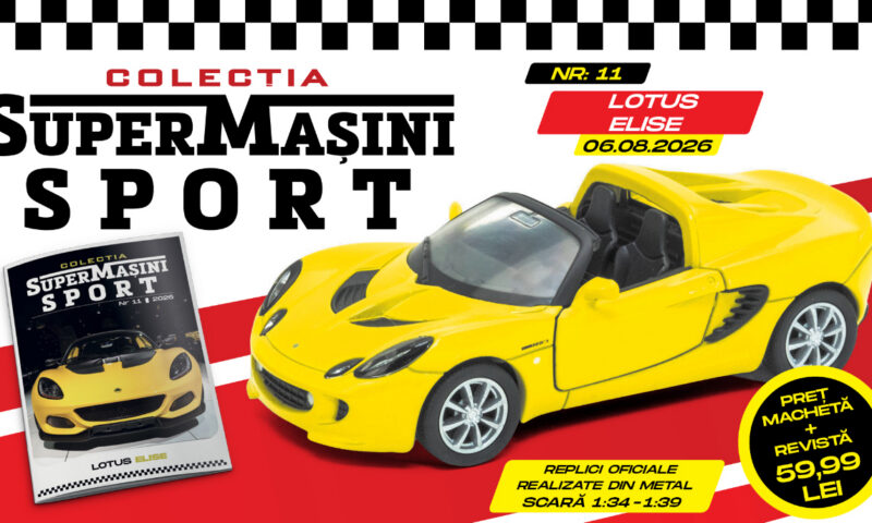 Lotus Elise e următorul supercar din Colecția „SuperMașini Sport”. Macheta metalică și revista, de joi la chioșcuri!