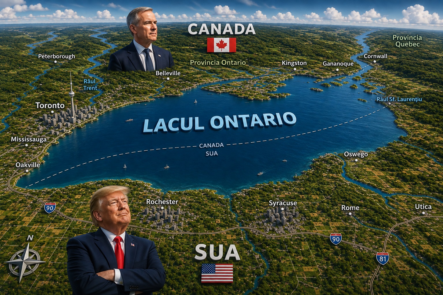 O nouă dispută între SUA și Canada pornește de la Lacul Ontario. Trump a semnat ordinul pentru „Lacul America”