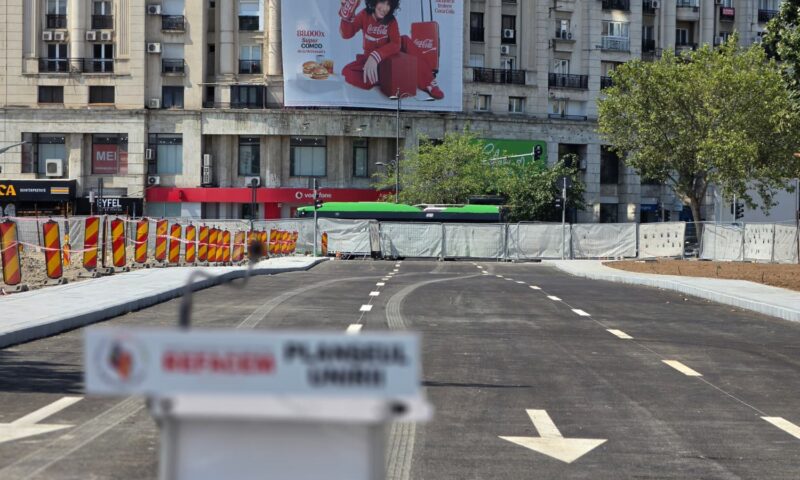Circulația rutieră se redeschide în Piața Unirii, pe drumul care face legătura între Splaiul Independenței și Bulevardul Corneliu Coposu