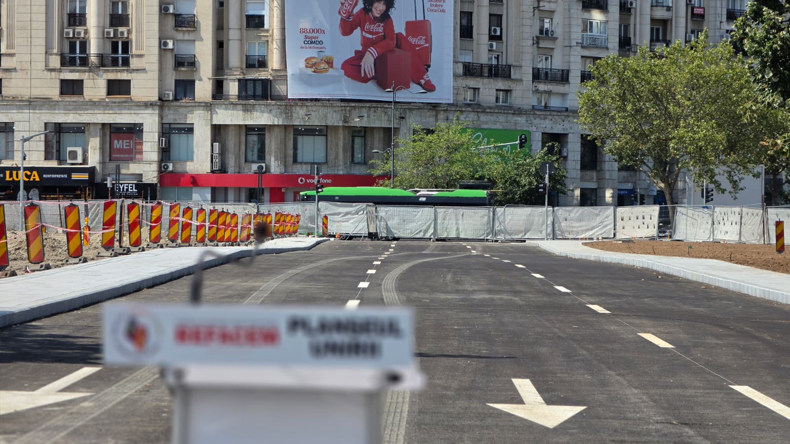Circulația rutieră se redeschide în Piața Unirii, pe drumul care face legătura între Splaiul Independenței și Bulevardul Corneliu Coposu